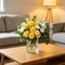 Cabin 20pcs Fake Chrysanthemum Artificial Flowers Faux Silk Mums with Stem Balls Flowers for Vase Fillers Easter Home Table Floral Arrangements Wedding Party DIY Decoration(Yellow)